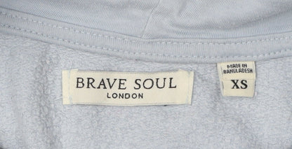 Brave Soul Unisex Blue Hoodie XS Cotton Blend