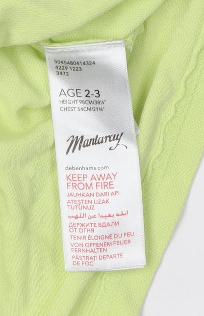 Mantaray Boys Green Polo Shirt, 2-3 Years, Cotton, Casual