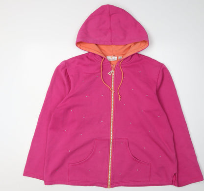 Quotes Factory Women's Pink XL Full Zip Hoodie