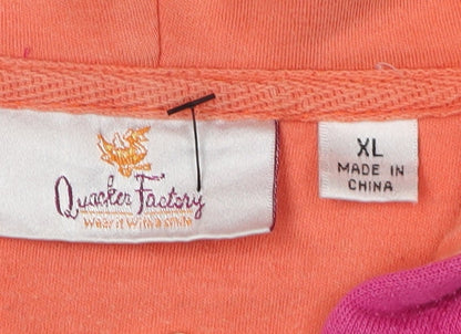 Quotes Factory Women's Pink XL Full Zip Hoodie
