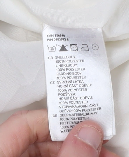 H&M Women's White Puffer Jacket, Size 14, Hooded, Winter