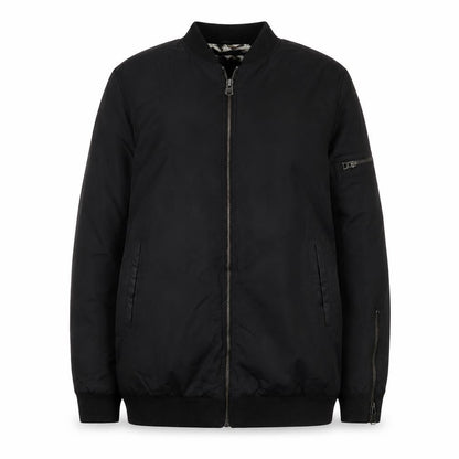 Pull & Bear Women's Black Bomber Jacket Size 12