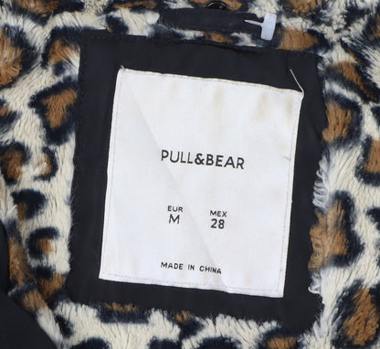 Pull & Bear Women's Black Bomber Jacket Size 12