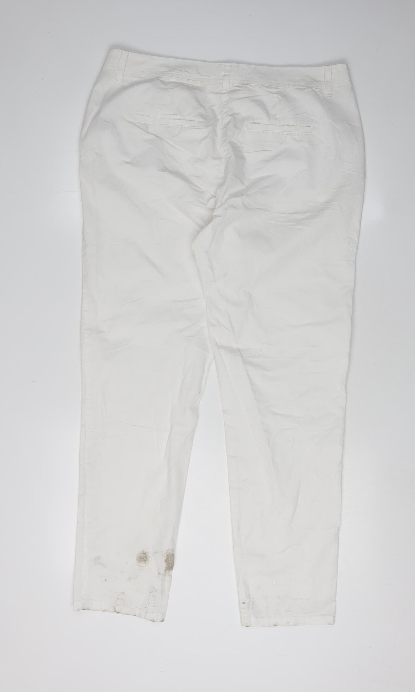 BHS Women's White Tapered Jeans Size 14