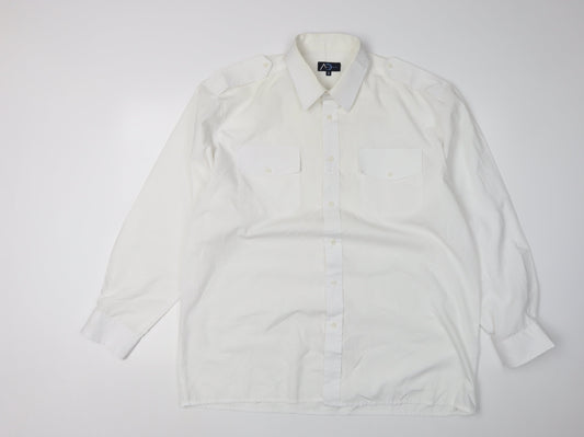 Allen Douglas Men's White Dress Shirt Size 44 Formal