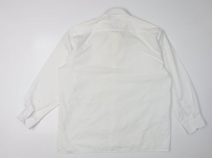 Allen Douglas Men's White Dress Shirt Size 44 Formal