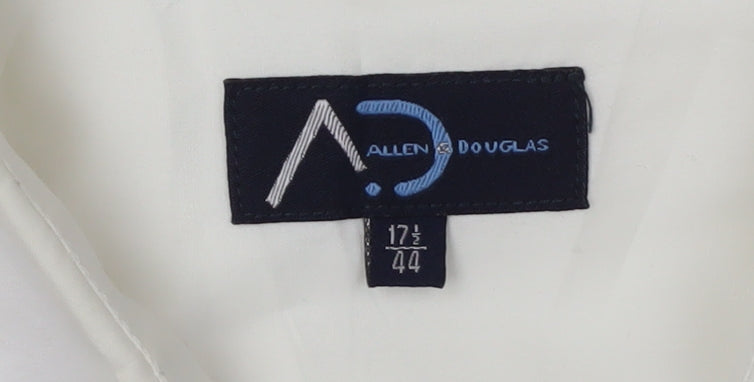 Allen Douglas Men's White Dress Shirt Size 44 Formal