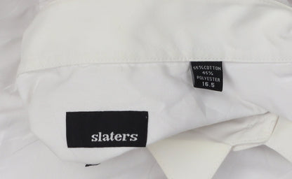 Slaters Men’s White Dress Shirt 16.5 Long Sleeve
