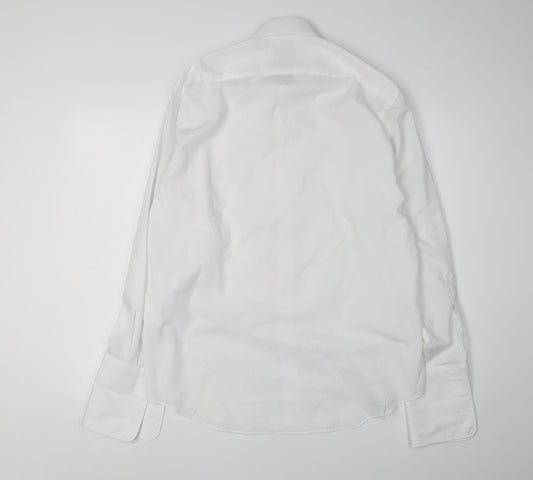 Mens UK Collar Size S Frederick Theak Smart White  Dress Shirt