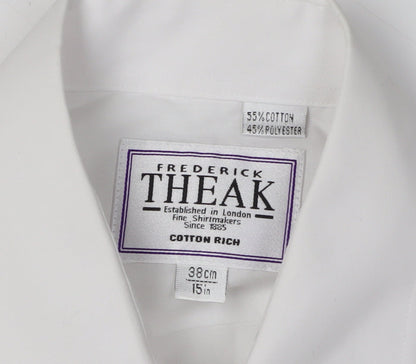Mens UK Collar Size S Frederick Theak Smart White  Dress Shirt