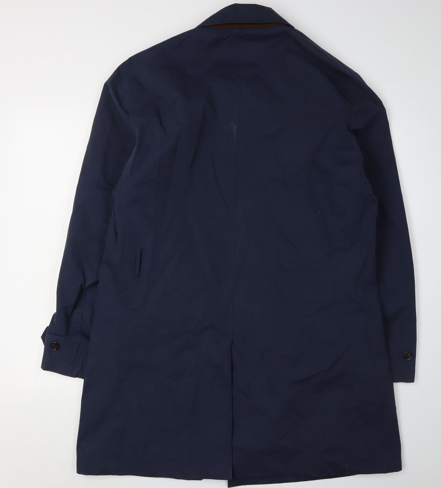 Mens UK Size L Harry Brown Blue Overcoat