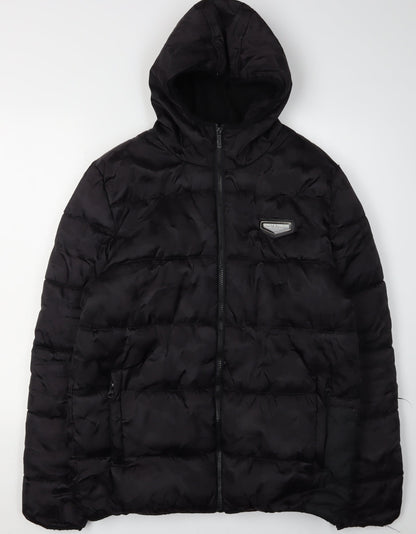 Mens UK Size S Supply & Demand Black Puffer Jacket