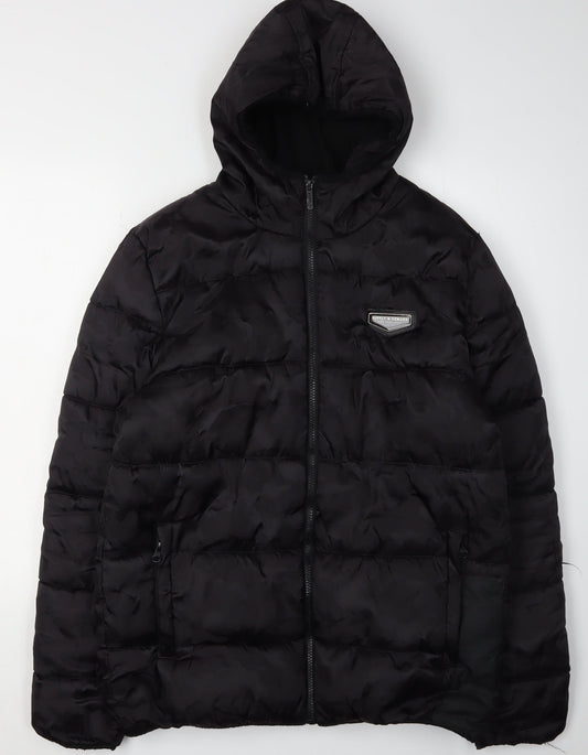 Mens UK Size S Supply & Demand Black Puffer Jacket