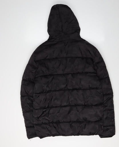 Mens UK Size S Supply & Demand Black Puffer Jacket