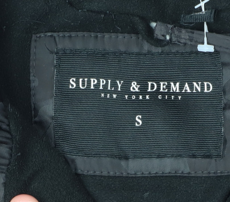 Mens UK Size S Supply & Demand Black Puffer Jacket