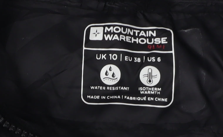 Mountain Warehouse Women's Black Puffer Jacket Size 10