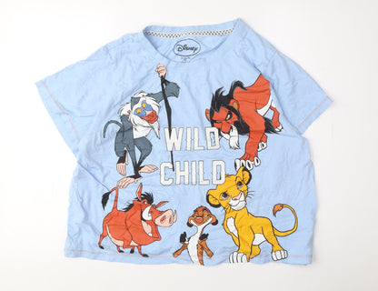 Unisex Adults UK Size 8 Disney Blue Basic T-Shirt