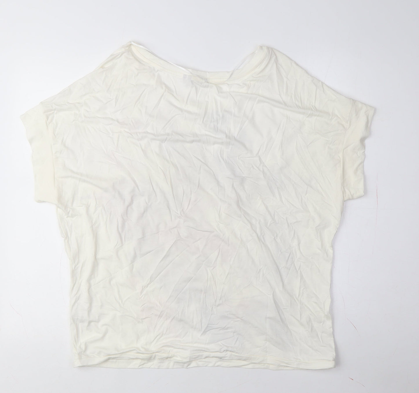 Womens UK Size XL Sandwich Ivory Basic T-Shirt