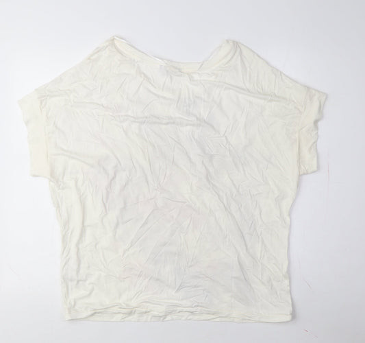 Womens UK Size XL Sandwich Ivory Basic T-Shirt