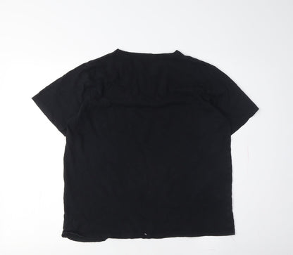 Unisex Adults UK Size M Pull&Bear Black Basic T-Shirt