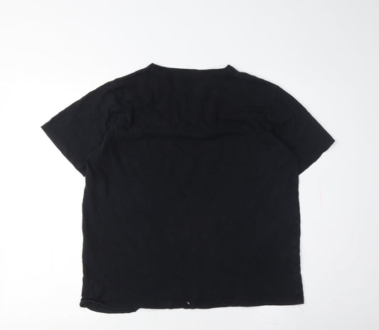 Unisex Adults UK Size M Pull&Bear Black Basic T-Shirt