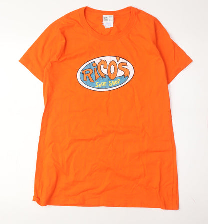 Unisex Adults UK Size M Disney Orange Basic T-Shirt