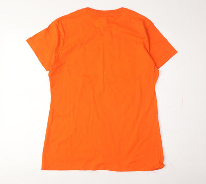 Unisex Adults UK Size M Disney Orange Basic T-Shirt