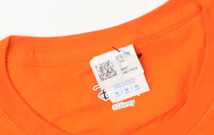 Unisex Adults UK Size M Disney Orange Basic T-Shirt