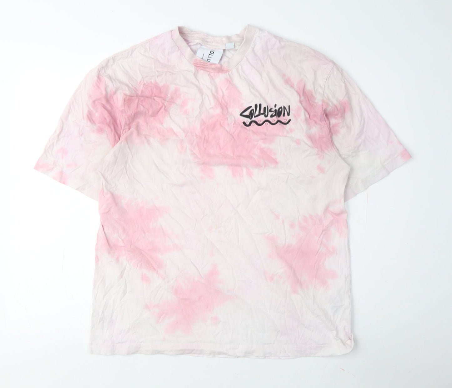 Collusion Women's Pink T-Shirt UK 8 Basic Style