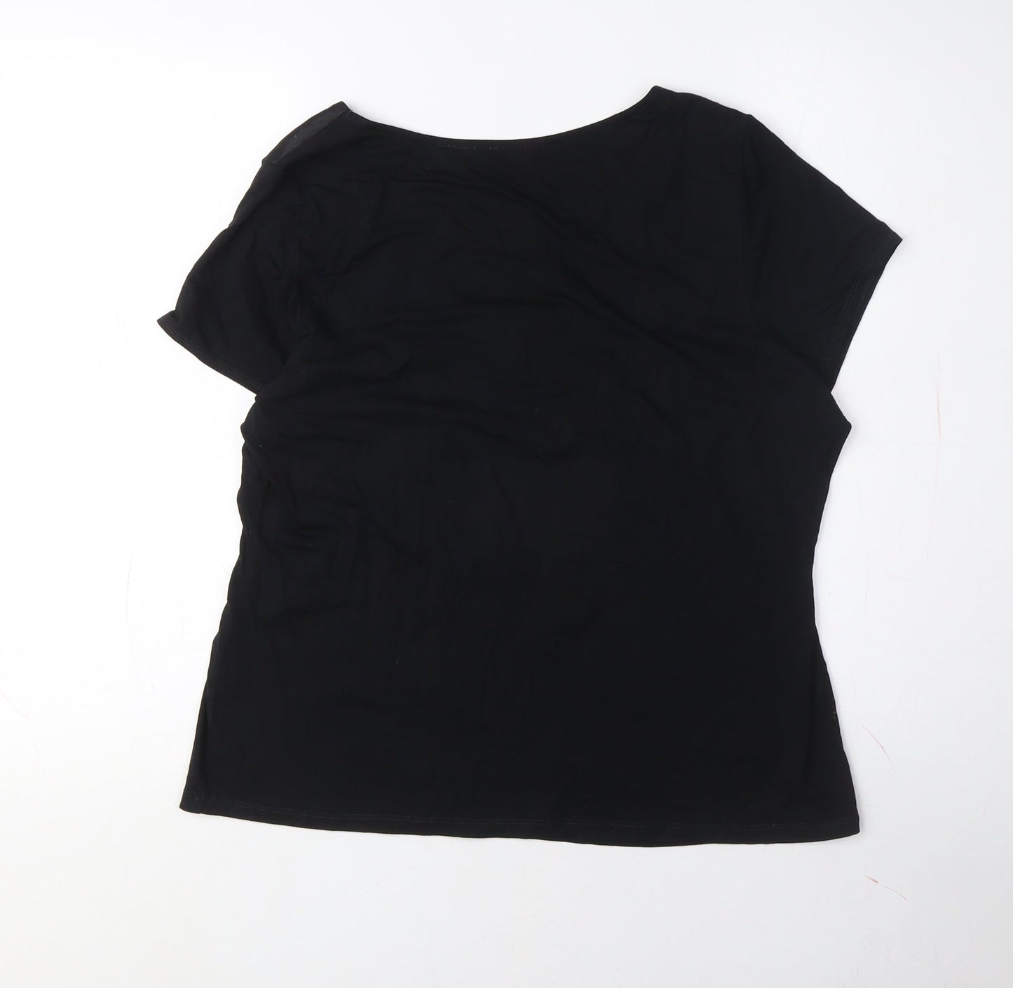 Bonmarche Women's Black Scoop Neck T-Shirt Size 18 Petites