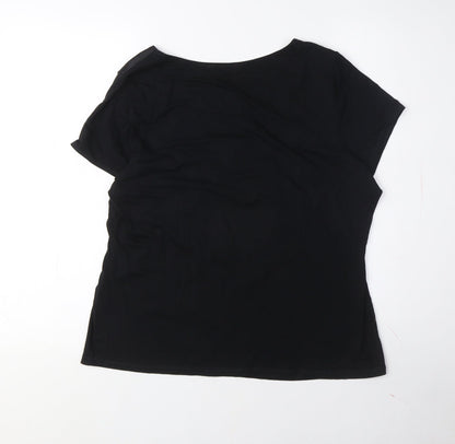 Bonmarche Women's Black Scoop Neck T-Shirt Size 18 Petites