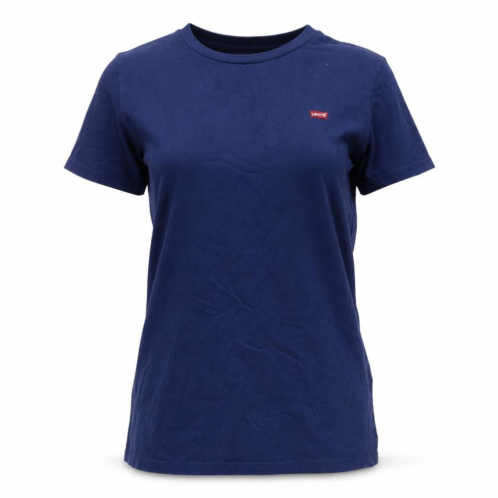 Front view of Levi's unisex blue cotton crew neck t-shirt xs