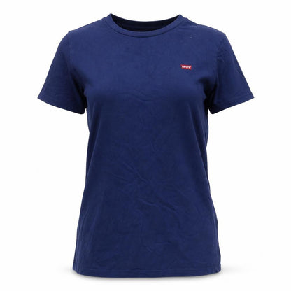 Front view of Levi's unisex blue cotton crew neck t-shirt xs