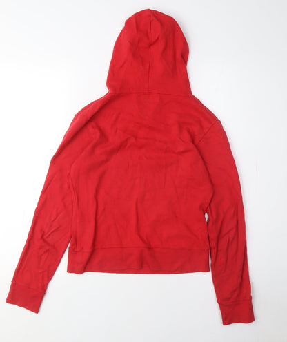 Hooch Women's Red Hoodie UK Size 10, Cotton Pullover