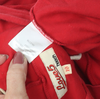 Hooch Women's Red Hoodie UK Size 10, Cotton Pullover
