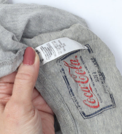 Womens UK Size 8 Coca-Cola Grey Basic T-Shirt