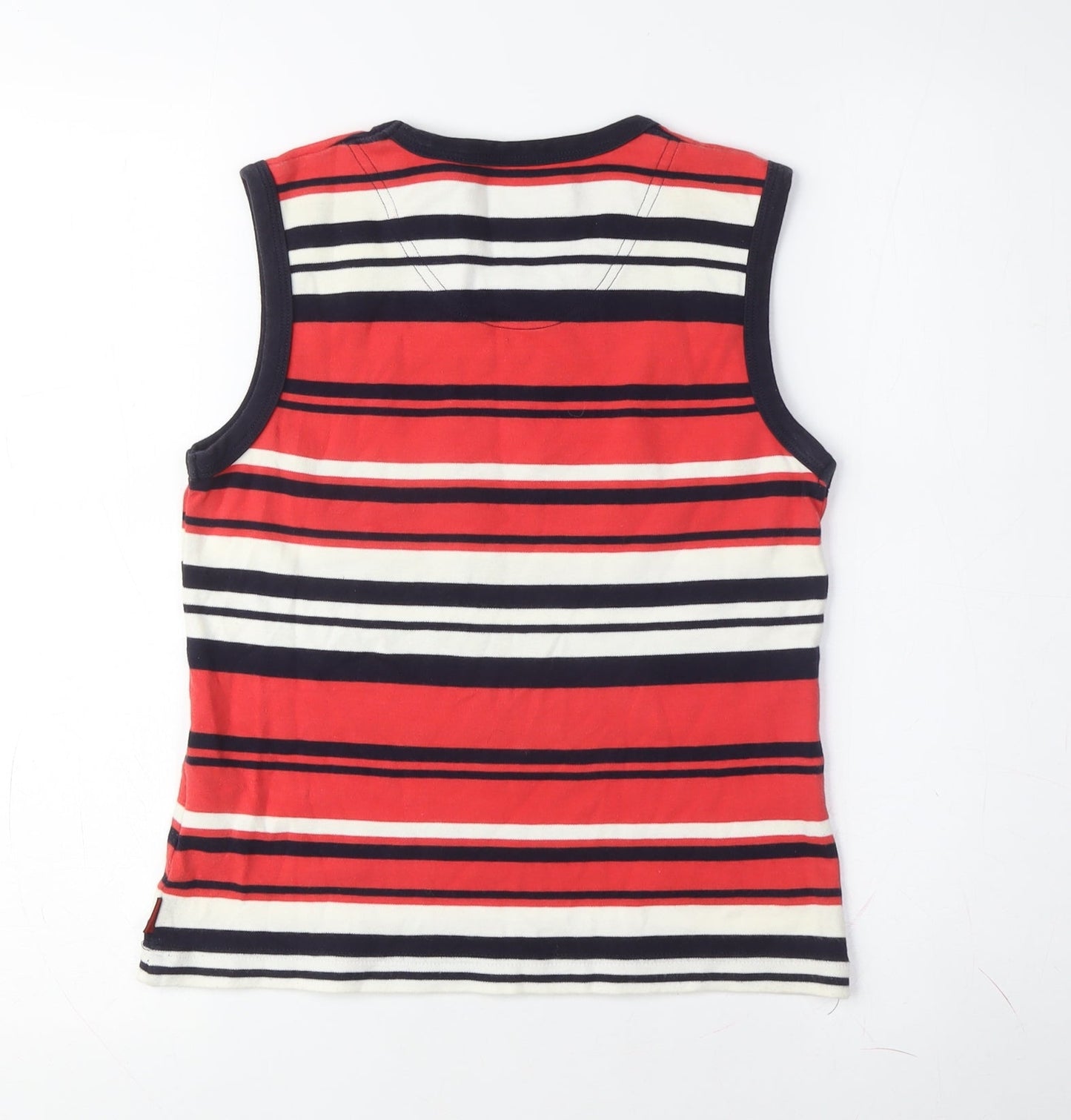 Maine Womens Red Striped Tank, Size 12, 100% Cotton