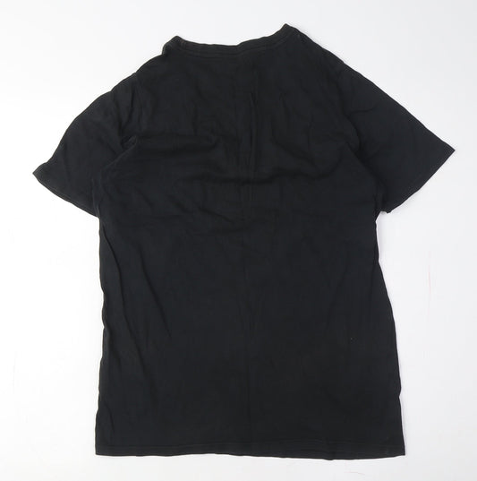 Nike Men's Black Crew Neck Short Sleeve Logo T-Shirt M