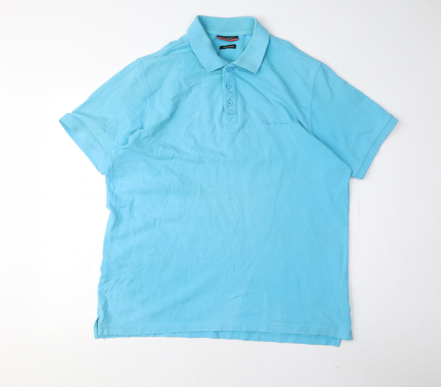 Pierre Cardin Men's Blue Polo, Short Sleeve, Size L