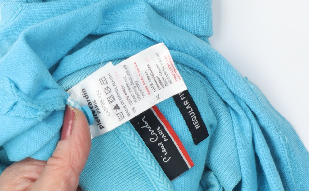 Pierre Cardin Men's Blue Polo, Short Sleeve, Size L