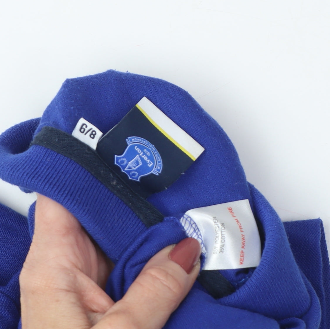 Everton Boys Blue Polo Shirt, Short Sleeve, Size 6-7 Years