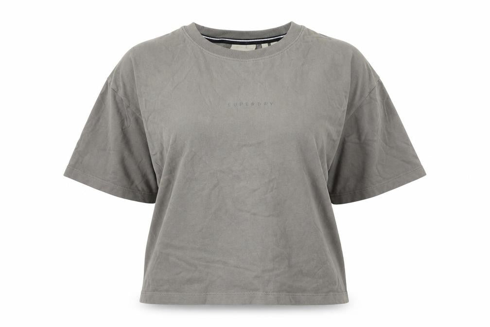Front view of Superdry unisex grey t-shirt l - casual comfort