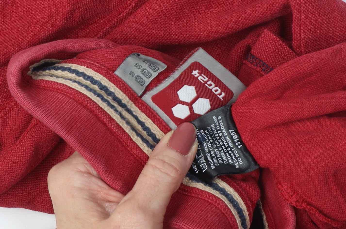 Togs2 Men's Red Polo Shirt M with Logo Accent