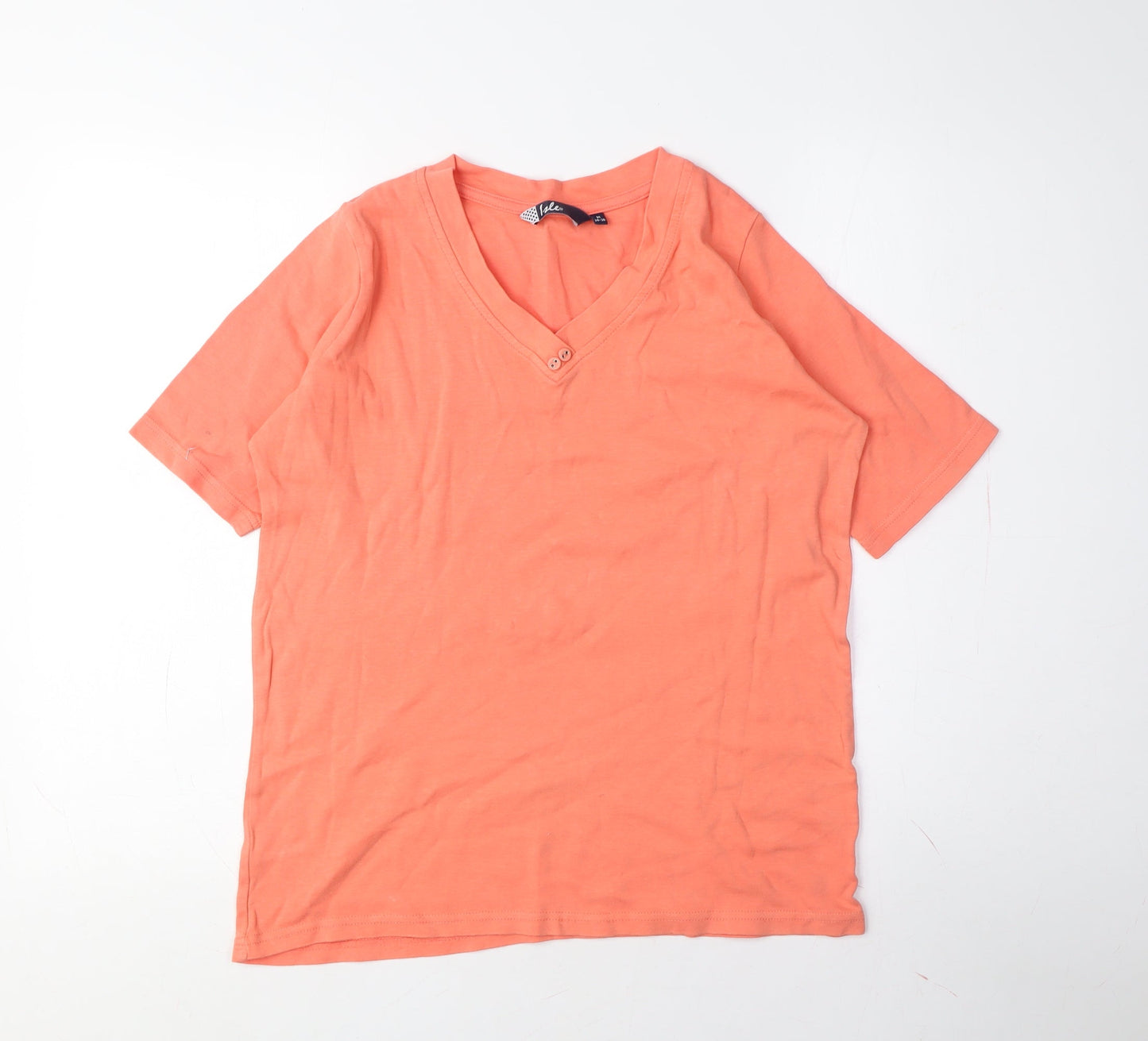 Womens UK Size M Isle Orange Basic T-Shirt