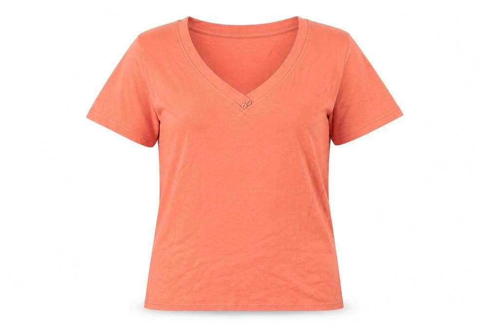 Womens UK Size M Isle Orange Basic T-Shirt