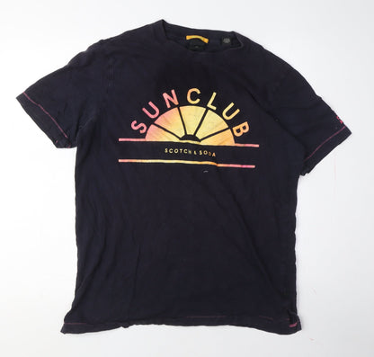 Unisex Adults UK Size L Scotch & Soda Black Basic T-Shirt