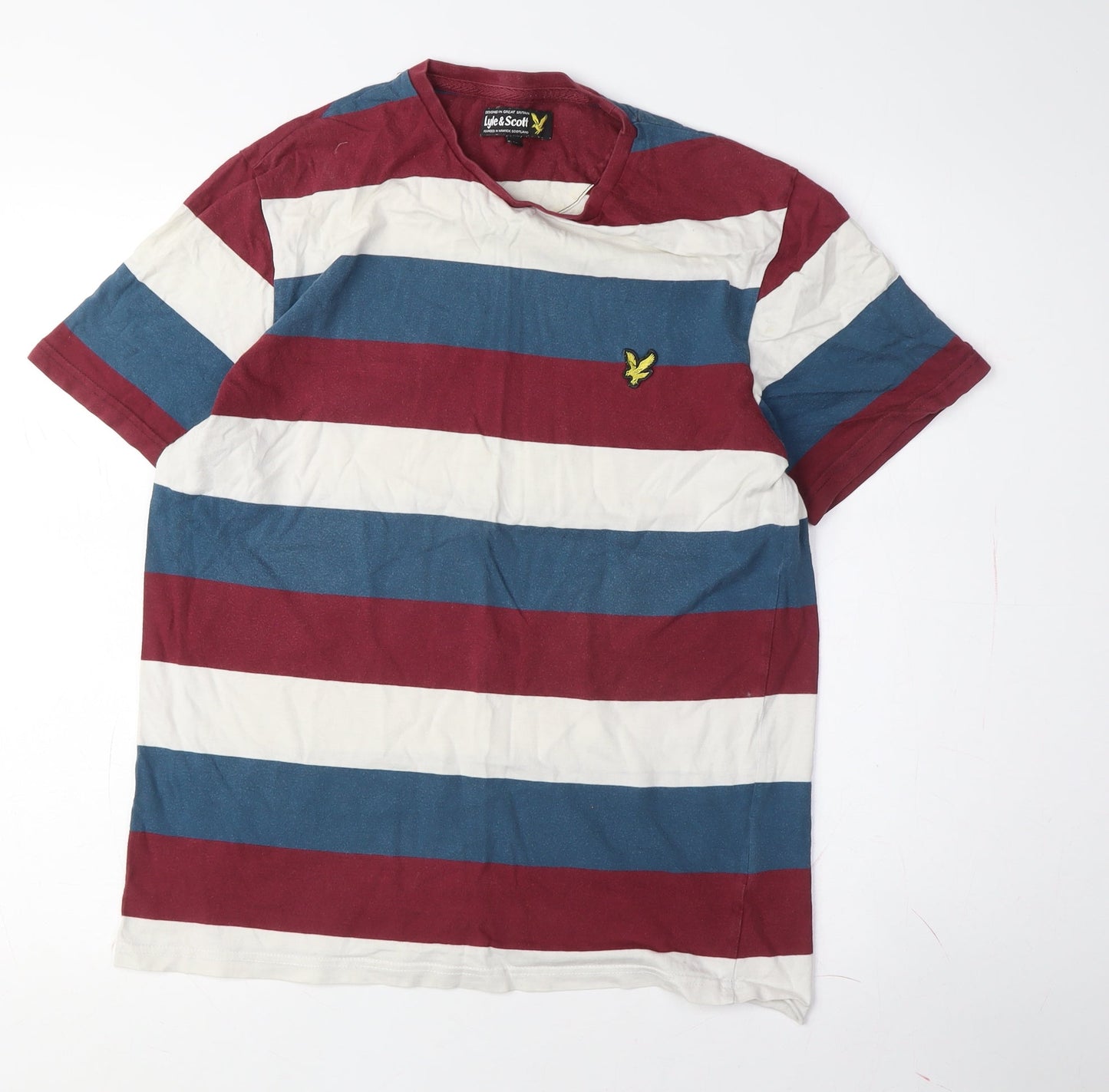 Lyle & Scott Men's Multicoloured Striped T-Shirt L