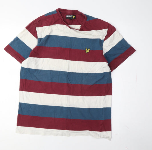 Lyle & Scott Men's Multicoloured Striped T-Shirt L