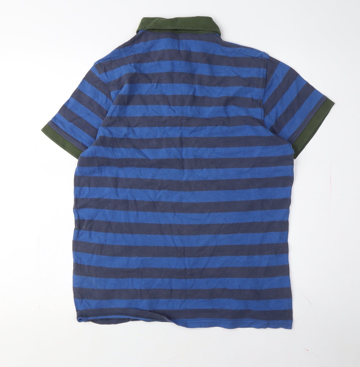 Lyle and Scott Men's Blue Striped Polo Shirt M