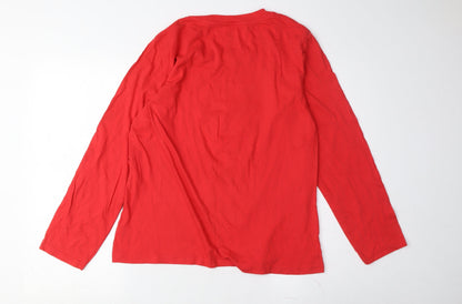 Disney Unisex Red Mickey Mouse Long Sleeve T-Shirt UK 12